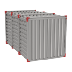materiaalcontainer dubbele deuren in front.