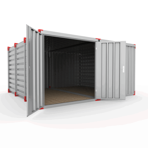 dubbele deur in 2m zijde magazijn container. grote container.