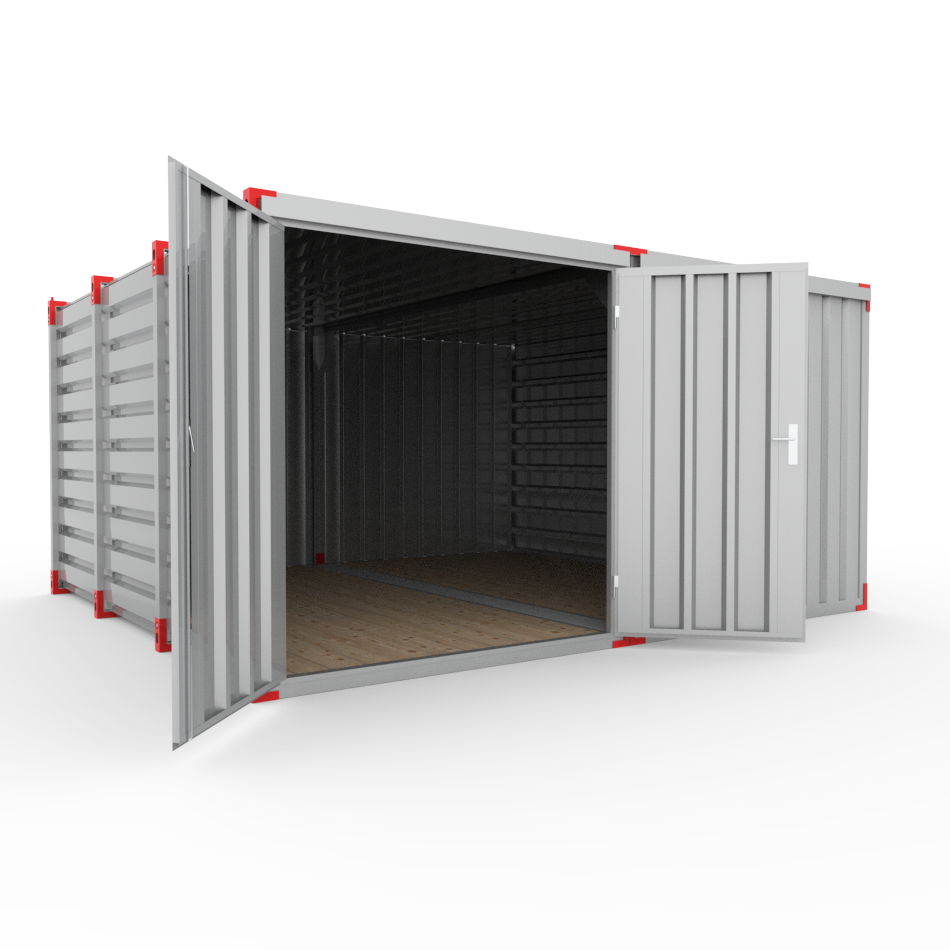 magazijn_DDKZ-4x4-4m PRO rev-1 dubbele deur in 2m zijde magazijn container. grote container.