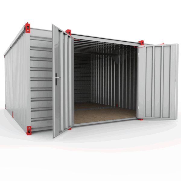 4x4,4m grote opslagcontainer magazijn container. dubbele deuren 4m zijde.
