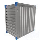 1,37 x 2,20 meter Materiaalcontainer dubbele deur houten vloer